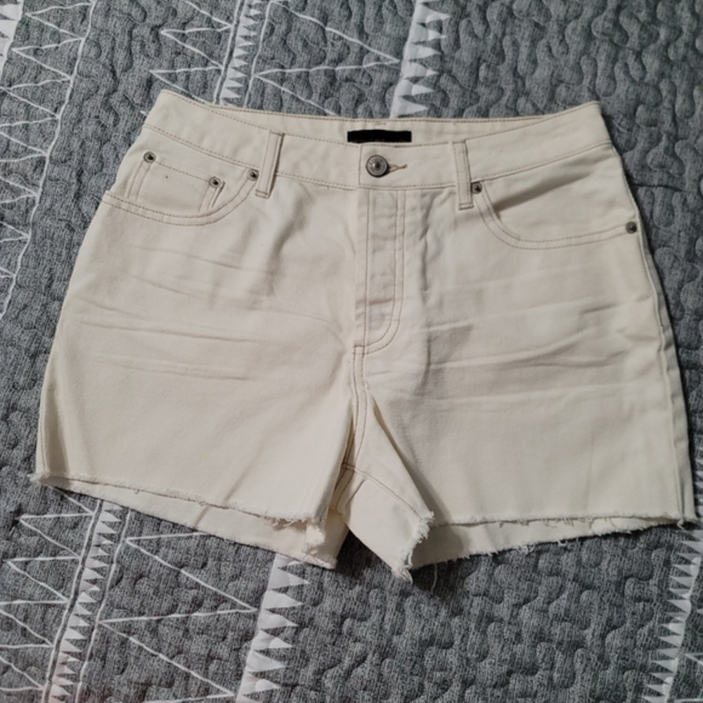 House Of Harlow 1960 Beige Button-Fly Cutt-Off Shorts Women's 26 EUC